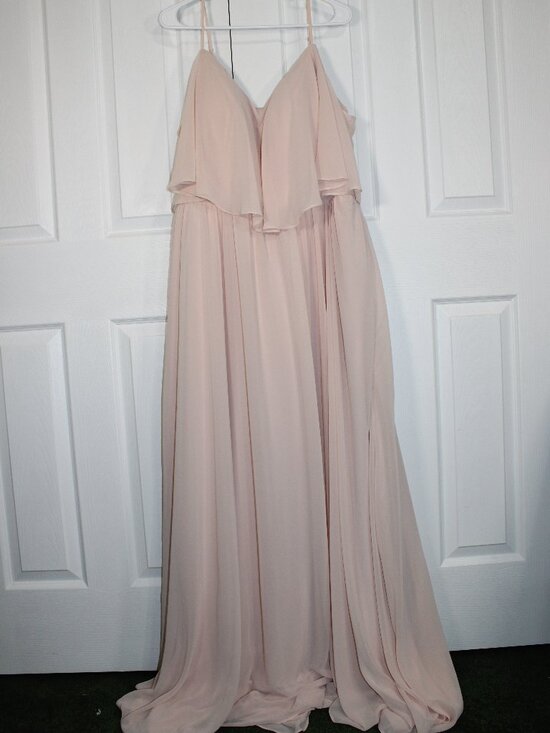 Kennedy Blue Dresses & Skirts - Kennedy Blue Spaghetti Strap Flowy Bridesmaid Maxi Dress in Light Pink